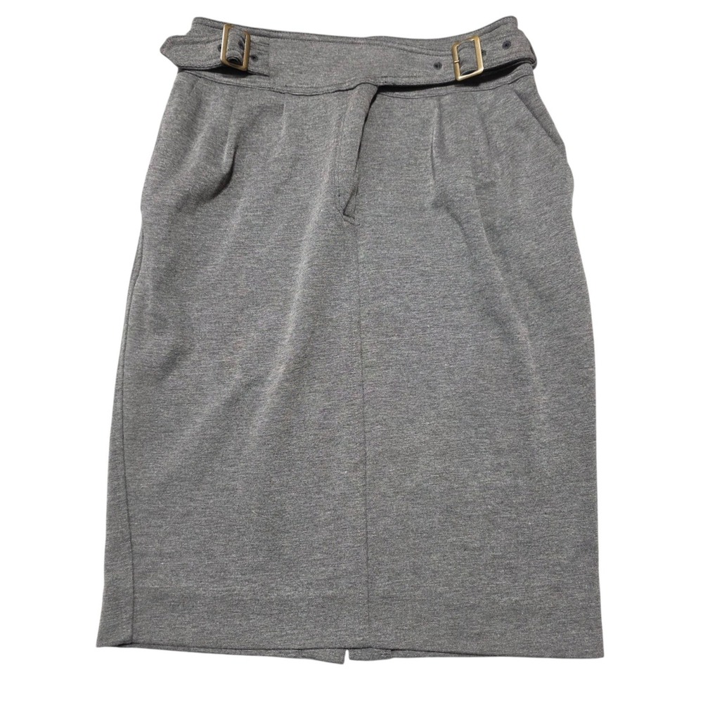 Maeve‎ Anthropologie Belted Pencil Skirt Women 4 Gray Rayon Blend Side Pockets